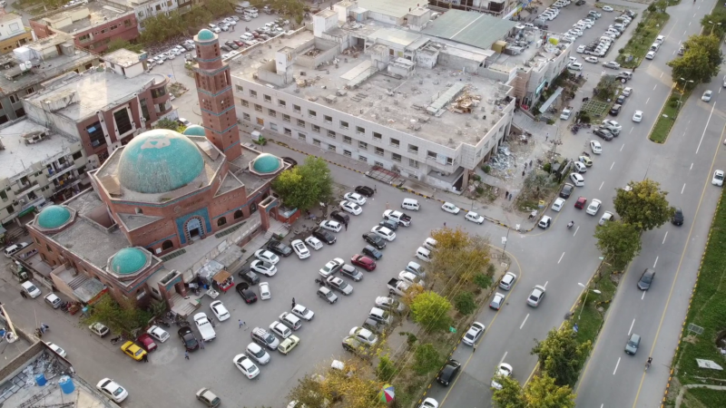 Historic Kabul Mosque and Street Scene